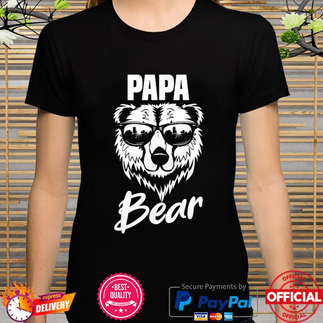Papa bear wearing cool sunglasses fathers day us 2021 shirt