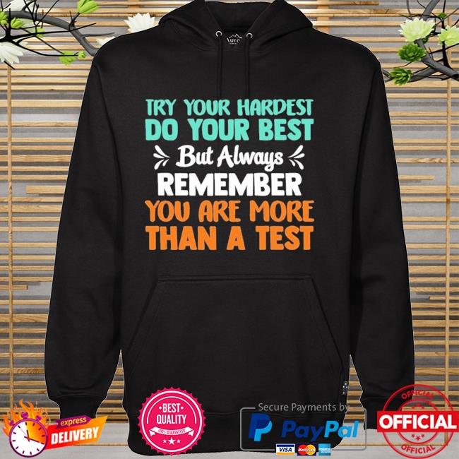 Try Your Hardest Do Your Best But Always Remember You Are More Than A Test Premium Shirt hoodie