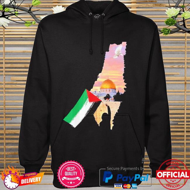 Palestine map palestinian flag jerusalem city gaza city hoodie