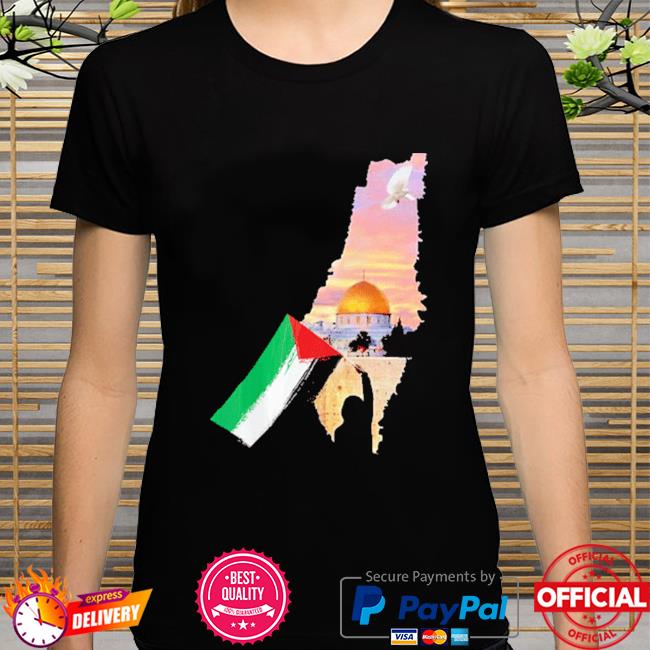 Palestine map palestinian flag jerusalem city gaza city shirt