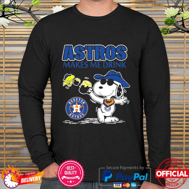 Snoopy Woodstock Houston Astros Make Me Drink Shirt - High-Quality