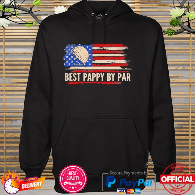 Vintage best pappy by par American flag golf golfer hoodie