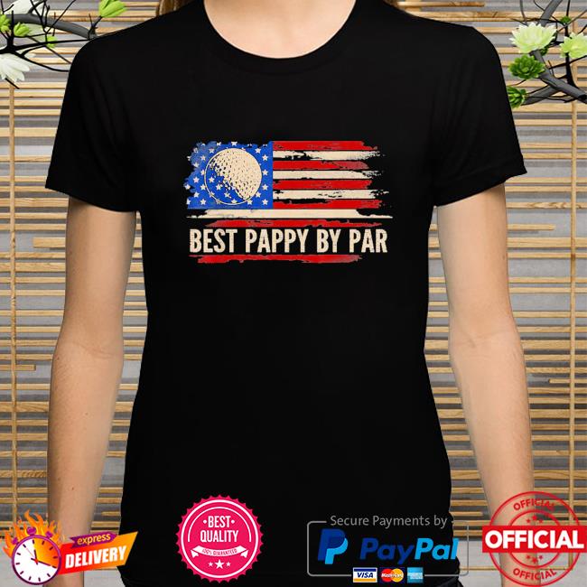 Vintage best pappy by par American flag golf golfer shirt