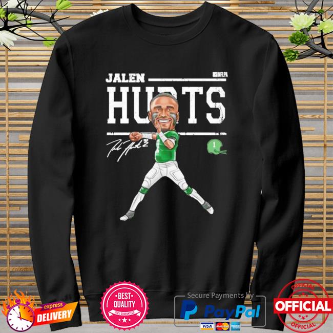 Jalen Hurts Philadelphia Eagles Cartoon Signature T-Shirt